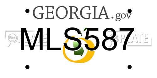 MLS587 Georgia License Plate