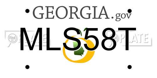 MLS58T Georgia License Plate