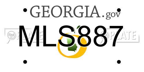MLS887 Georgia License Plate