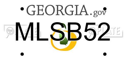 MLSB52 Georgia License Plate