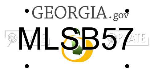 MLSB57 Georgia License Plate