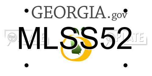 MLSS52 Georgia License Plate
