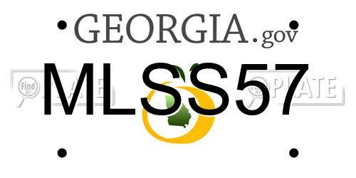 MLSS57 Georgia License Plate
