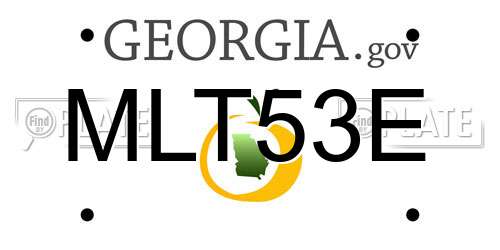 MLT53E Georgia License Plate