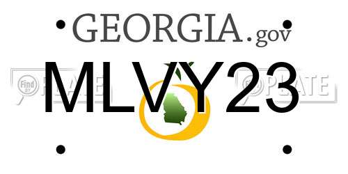 MLVY23 Georgia License Plate