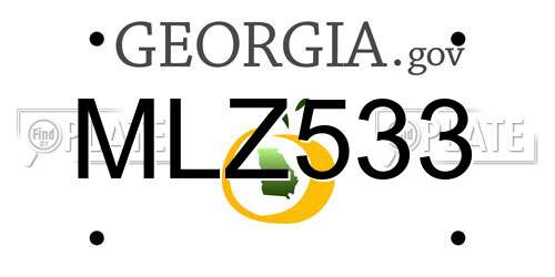 MLZ533 Georgia License Plate