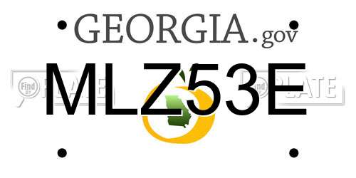 MLZ53E Georgia License Plate