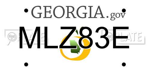 MLZ83E Georgia License Plate