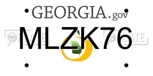 MLZK76 Georgia License Plate