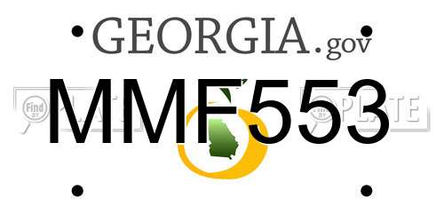 MMF553 Georgia License Plate