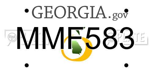MMF583 Georgia License Plate