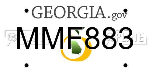 MMF883 Georgia License Plate