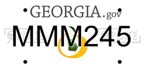 MMM245 Georgia License Plate