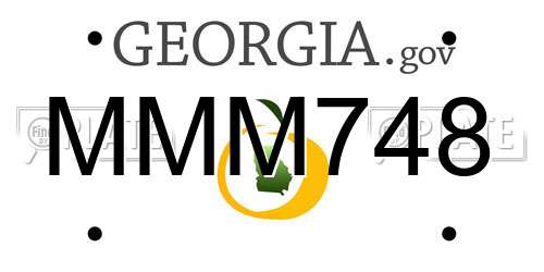 MMM748 Georgia License Plate
