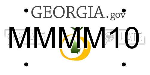 MMMM10 Georgia License Plate