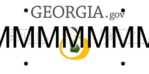 MMMMMMM Georgia License Plate