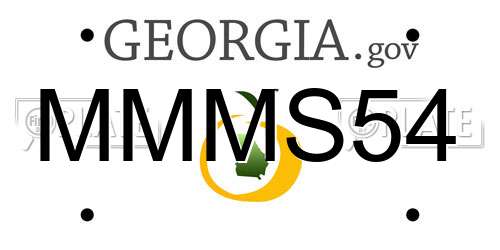 MMMS54 Georgia License Plate