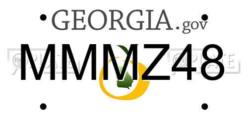 MMMZ48 Georgia License Plate