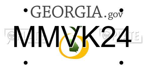 MMVK24 Georgia License Plate