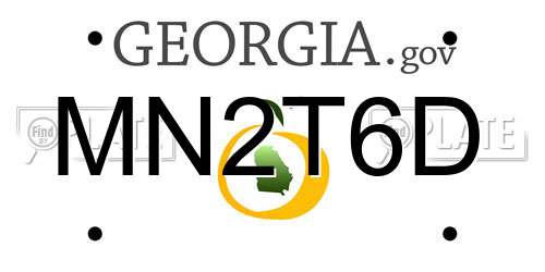 MN2T6D Georgia License Plate