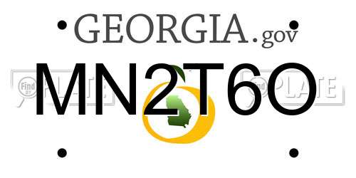 MN2T6O Georgia License Plate