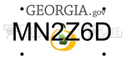 MN2Z6D Georgia License Plate