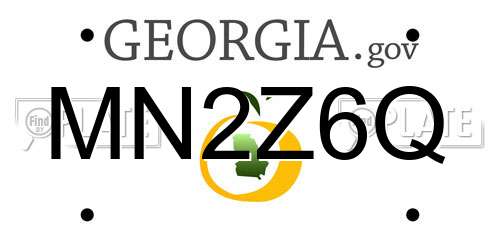 MN2Z6Q Georgia License Plate