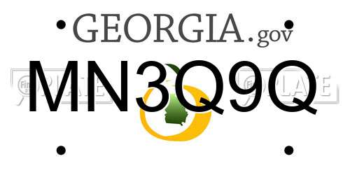 MN3Q9Q Georgia License Plate