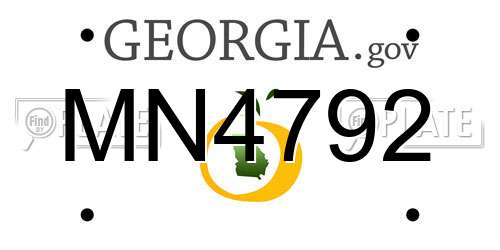 MN4792 Georgia License Plate