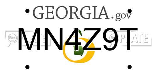 MN4Z9T Georgia License Plate
