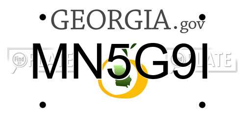 MN5G9I Georgia License Plate