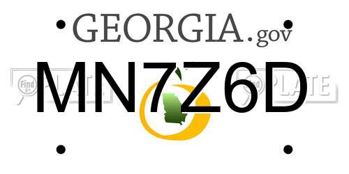 MN7Z6D Georgia License Plate