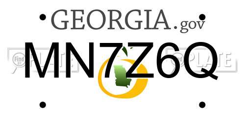 MN7Z6Q Georgia License Plate