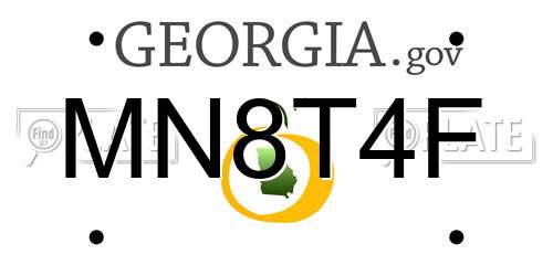 MN8T4F Georgia License Plate