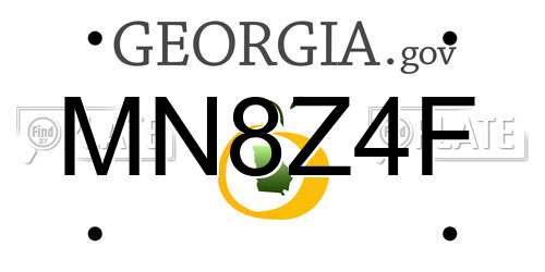 MN8Z4F Georgia License Plate