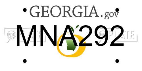 MNA292 Georgia License Plate