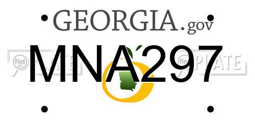 MNA297 Georgia License Plate