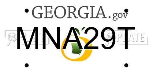 MNA29T Georgia License Plate