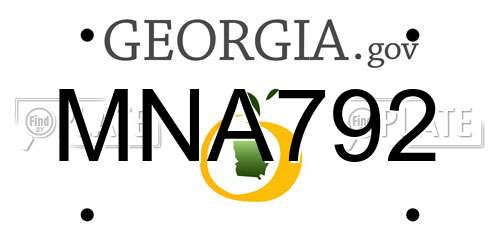 MNA792 Georgia License Plate