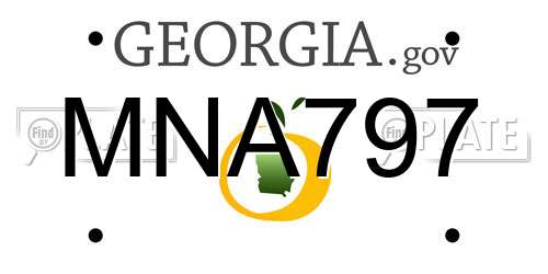 MNA797 Georgia License Plate