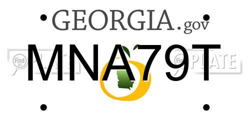 MNA79T Georgia License Plate