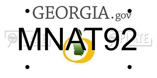 MNAT92 Georgia License Plate