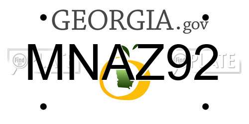 MNAZ92 Georgia License Plate