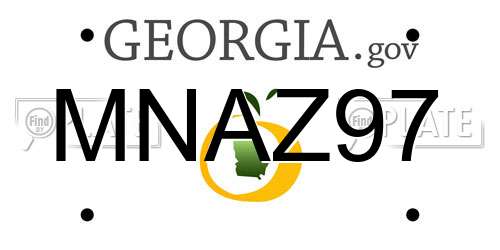 MNAZ97 Georgia License Plate