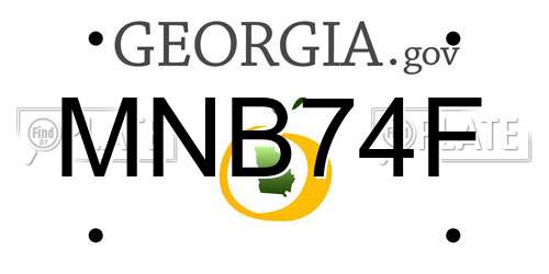 MNB74F Georgia License Plate