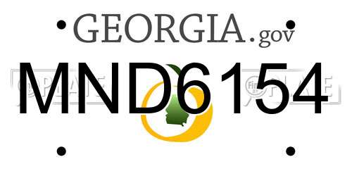 MND6154 Georgia License Plate