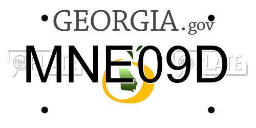 MNE09D Georgia License Plate