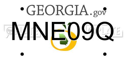 MNE09Q Georgia License Plate
