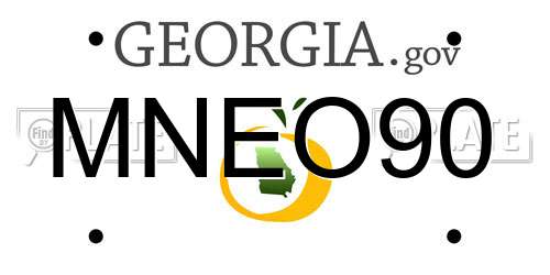 MNEO90 Georgia License Plate
