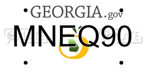 MNEQ90 Georgia License Plate